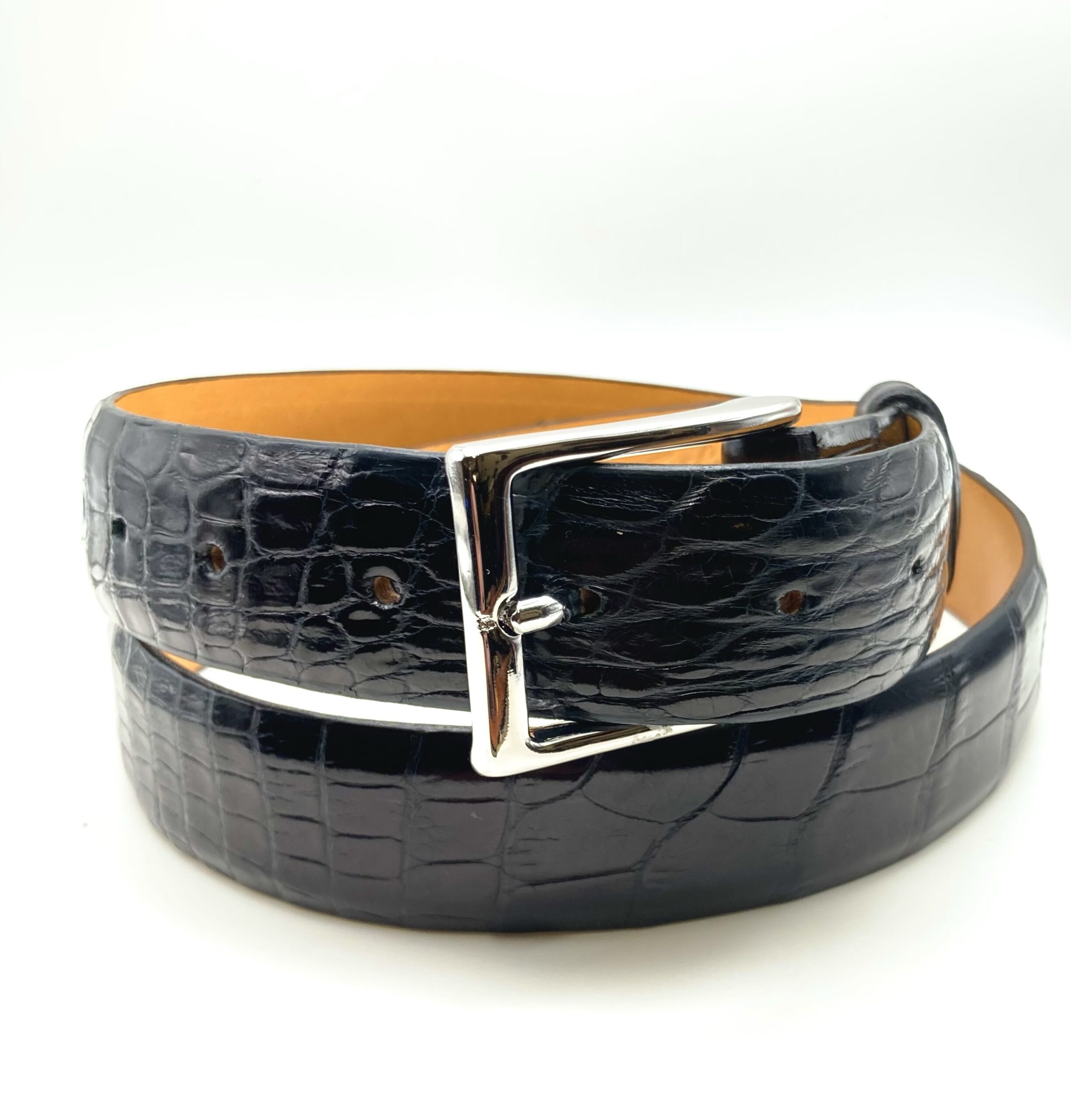 Vintage Handcrafted Matte Black leather Croc belt! EUC Black Croc-Embossed Classic Belt | Tuckernuck Accessories main image 2